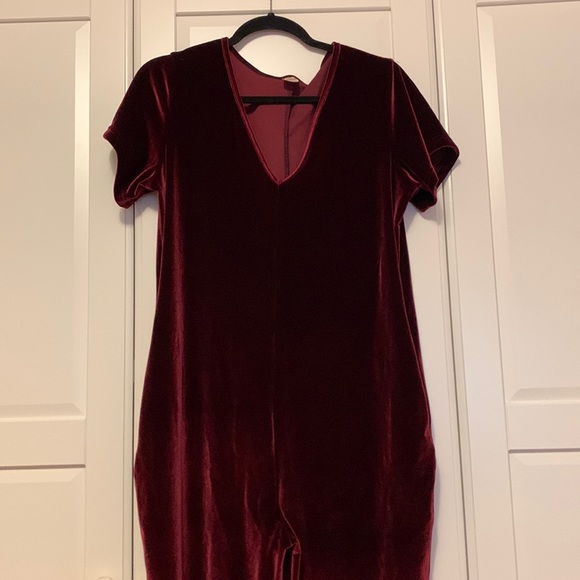 Smash + Tess Sunday Velvet Romper in Merlot - Picture 4 of 6
